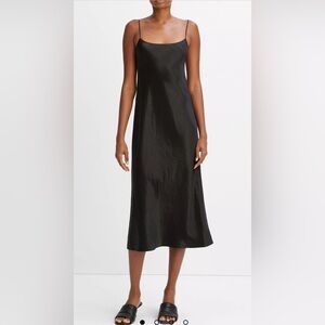 NWT - VINCE Black Satin Slip Dress XS #193303